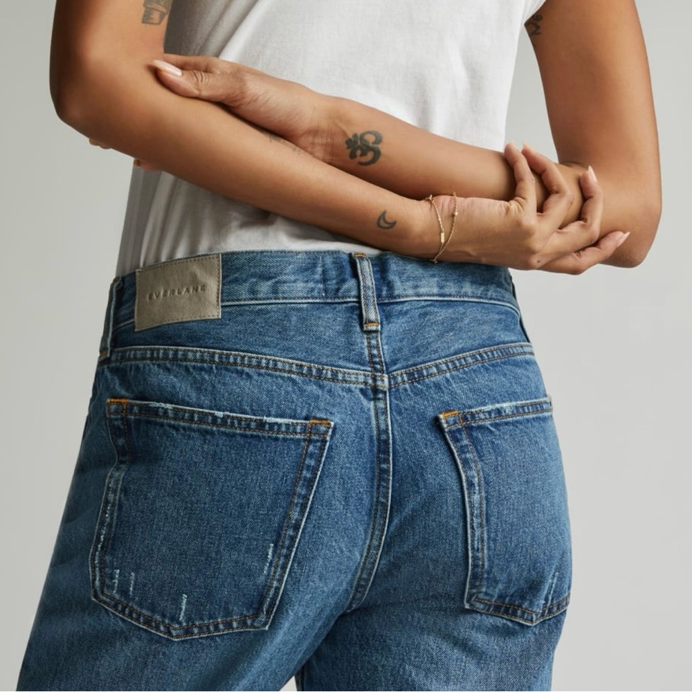 NWT! Everlane Relaxed Straight Jeans The Rigid Slouch Jeans- Washed Indigo -27 - Picture 7 of 12